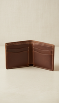 Bi-fold Leather Wallet in Espresso Brown