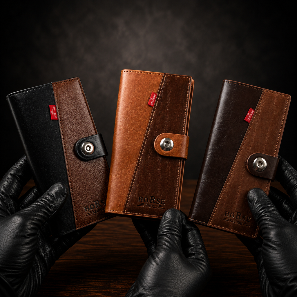 WAGLOK Leather Long Wallet for Men & Women