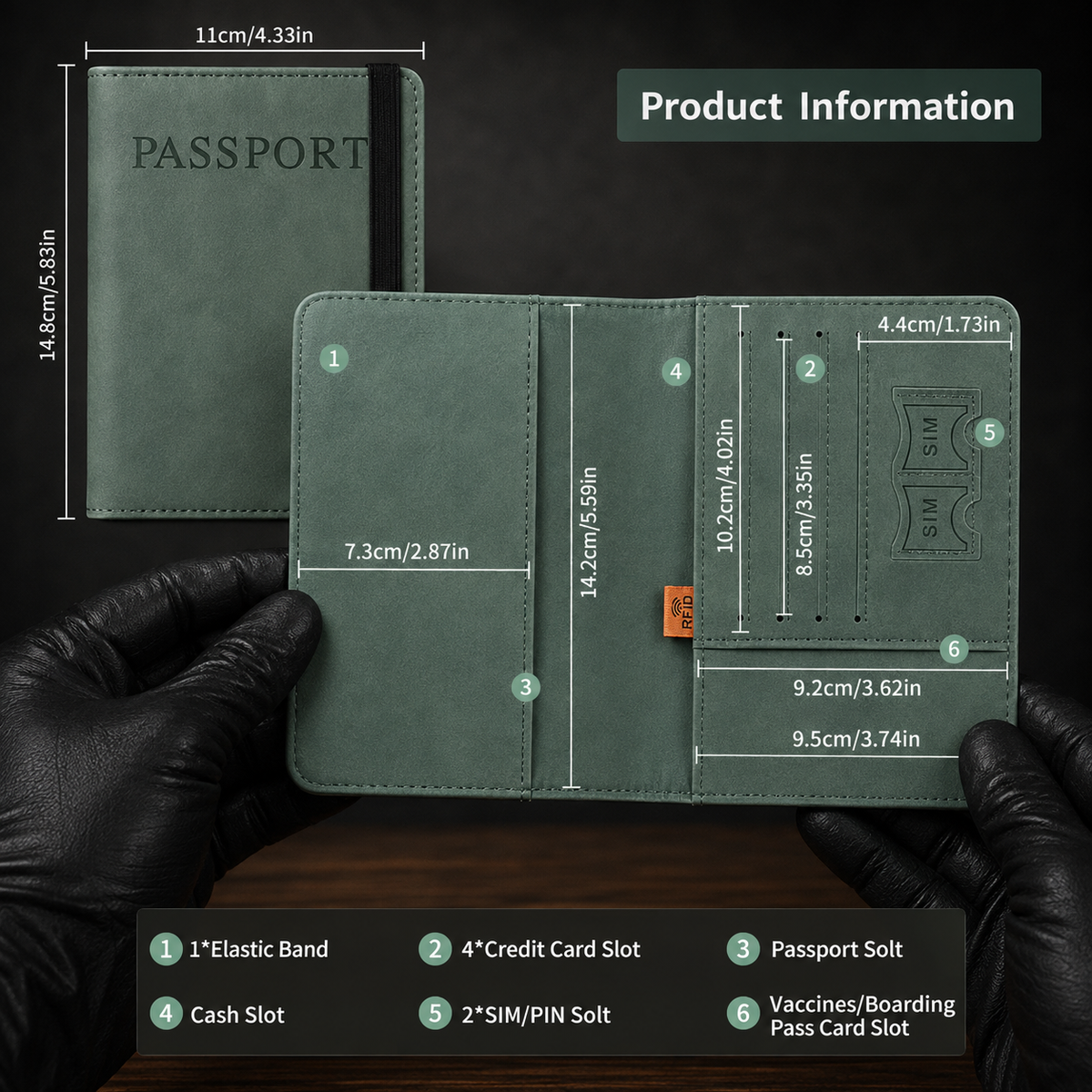 Protected by RFID Premium Leather Passport Holder & Travel Wallet