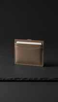Taupe Leather Minimal Cardholder