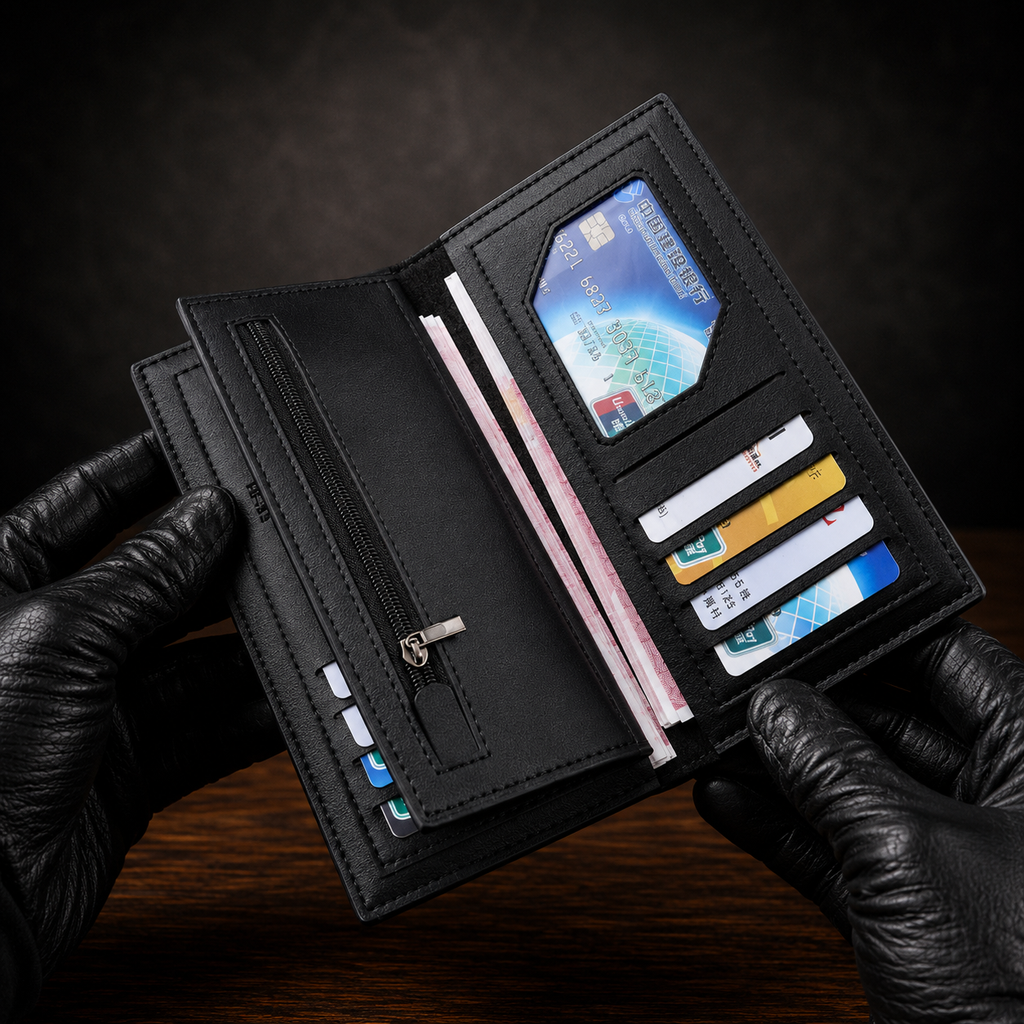WAGLOK Leather Long Wallet for Men & Women