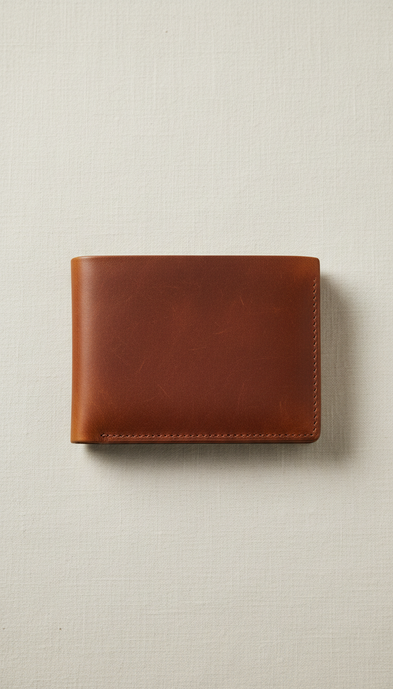 Slim Leather Wallet in Burnished Ochre