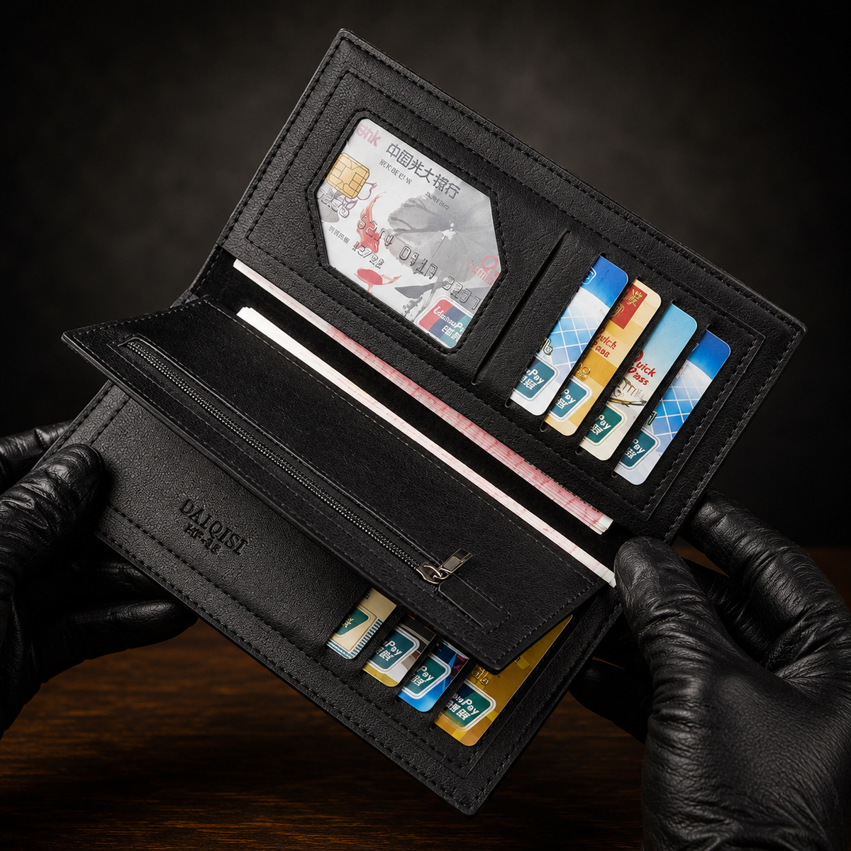 WAGLOK Leather Long Wallet for Men & Women